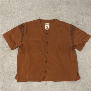 Men's Brown Short Sleeve Jacket